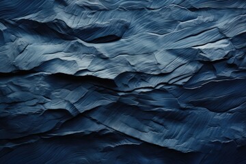 Wall texture of navy blue of decorative relief abstract grunge. wide angled rou, generative IA