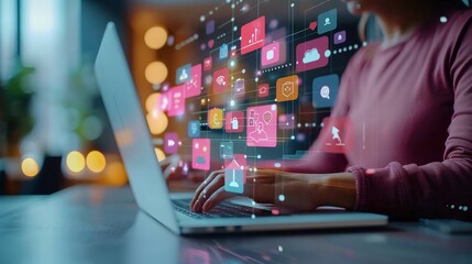 An engaging social media influencer promoting a brands products