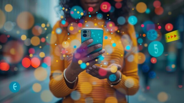 An engaging social media influencer promoting a brands products