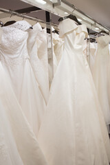 wedding dress on hangers