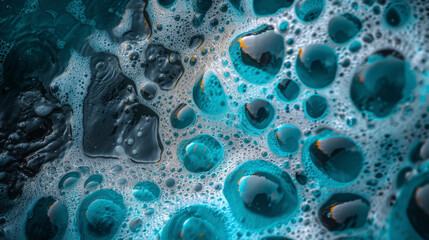Detailed view of swirling water patterns and bubbly textures