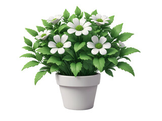 Naklejka na ściany i meble white-flowered flower pots