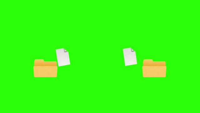 File transfer on green screen background. Motion graphics