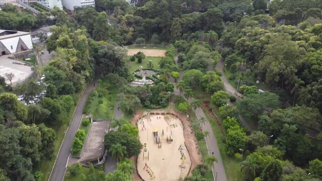 Green park in the middle of the city