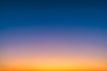 Beautiful sky clouds nature background at dusk. natural gradient from blue to yellow.