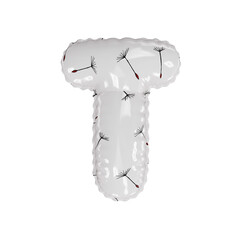 3D dandelion pattern helium balloon letter T