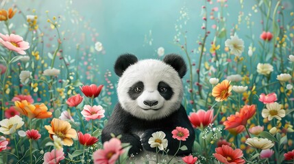 Greeting Card and Banner Design for Social Media or Educational Purposes of National Panda Day Background