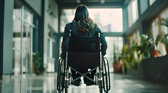Asian Businesswoman sitting in a wheel chair