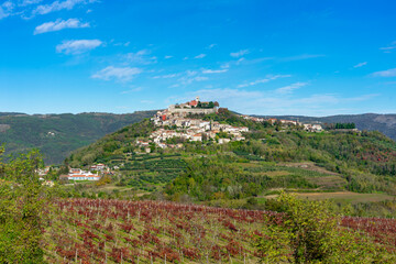 Motovun beautiful hilltop stone village in Croatia area also called the croatian Toscana