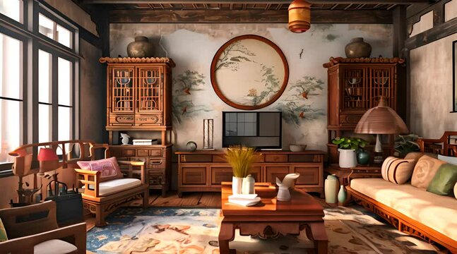 Step into the past with this cluttered, yet charming living room from a 1960's Copenhagen apartment