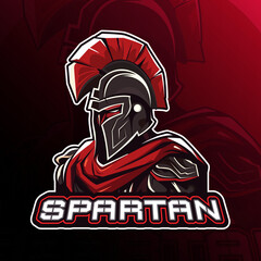 Spartan mascot logo design vector for badge, emblem, Esport and t-shirt printing