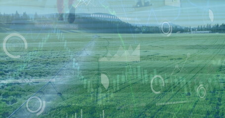 Obraz premium This image is showing statistics and financial data processing over a transparent background