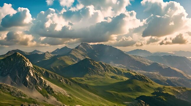 wonderful springtime landscape in mountains