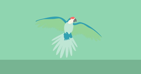 Image of green and blue parrot icon on green black background