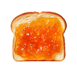 Photo of a delicious sandwich with orange marmalade isolated on a white background