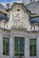 Annex named Mammelokker to the Belfry of Ghent (Belfort van Gent) with sculpture on the top, Ghent, Belgium