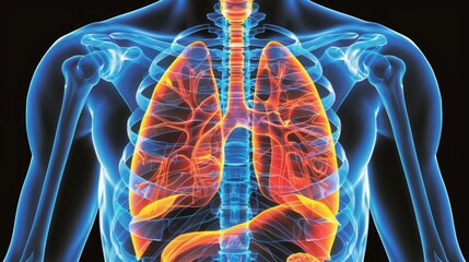 Common respiratory infections  pneumonia, bronchitis, and tuberculosis impacting the lungs - obrazy, fototapety, plakaty
