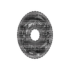 3D POSITIVE pattern helium balloon number 0