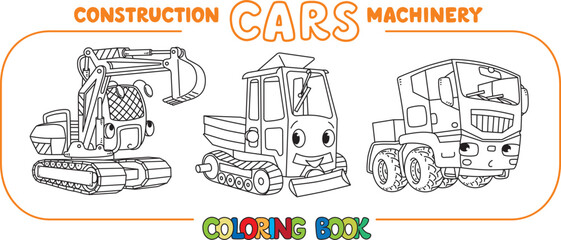 Funny municipal and construction cars set