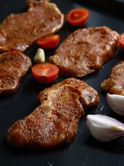 grilled pork ribs with vegetables