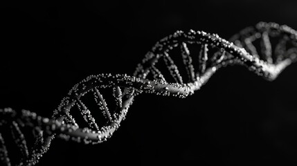 DNA helix on black background 