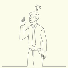Businessman Having A Good Idea. Business Idea Concept Illustration.