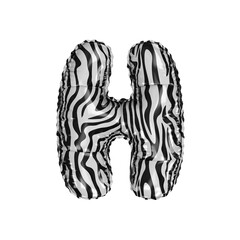 3D zebra animal pattern helium balloon letter H