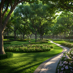 Obraz premium Beautiful Green Park generative ai