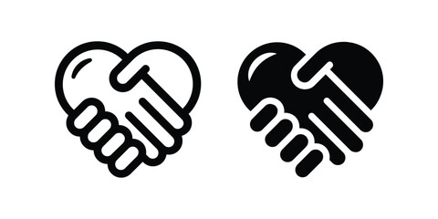 Handshake icon. love sign. flat illustration of vector icon