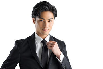 Young Asian Man Wearing Business Suit And Tie, Professional Japanese Businessman Posing With Confident Smile On A Transparent PNG Background