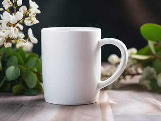 Obraz premium mockup. a white cup.