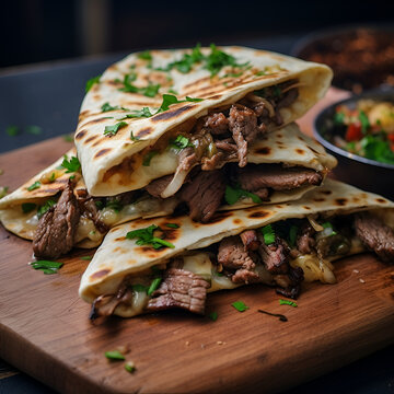 tortilla stuffed with grilled beef