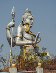 The statue of the Hindu god Shiva is the second tallest in the world. Murdeshwar. India.
