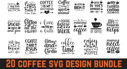 Foto auf Acrylglas coffee svg design bundle © adam
