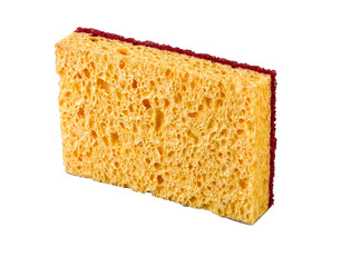 A kitchen sponge isolated on the white background