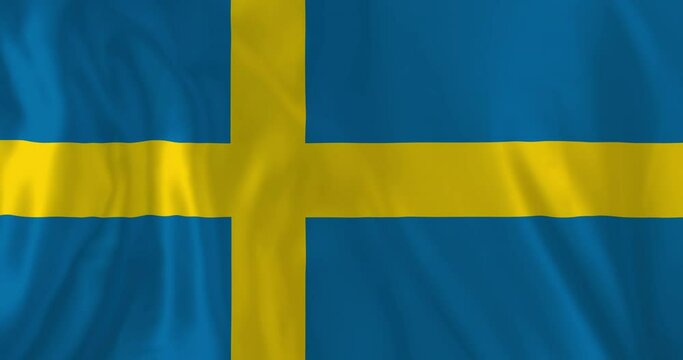 Animation of national flag of sweden waving
