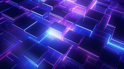 Fototapeta premium 3d rendering of purple and blue abstract geometric background. Scene for advertising, technology, showcase, banner, game, sport, cosmetic, business, metaverse. Sci-Fi Illustration. Product display