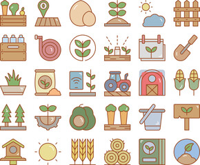 Agriculture icon set
