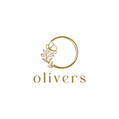elegant Natural Herbal Olive Oil Plant, Olive Leaf Flower logo concept designs