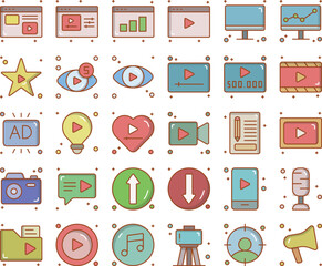 Content creator icon set