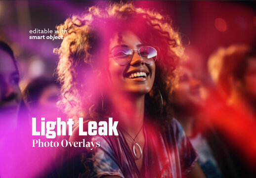 Holo Light Leak Photo Overlays. Ai Generated