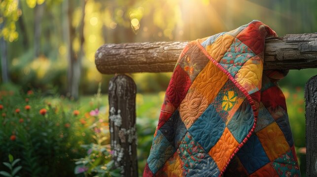 Greeting Card and Banner Design for Social Media or Educational Purposes of National Quilting Day Background - Powered by Adobe