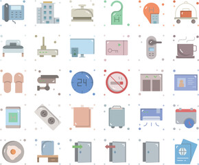 Fototapeta premium Hotel icon set