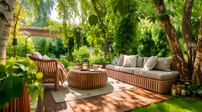 a place to relax in the garden with beautiful seating
