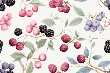 Pastel Berries Seamless Pattern