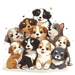 A Group Of Puppies Meeting Their New Owner, Isolated Transparent Background Images