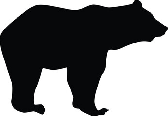Silhouette of a grizzly bear illustration in vector - obrazy, fototapety, plakaty