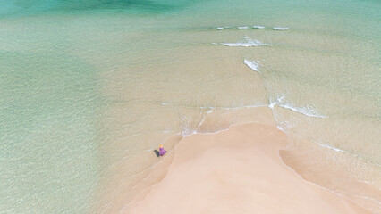 Aerial view of Koh Pah, unseen island in Khao Lak, Thailand, that is often called Thai Maldives. 