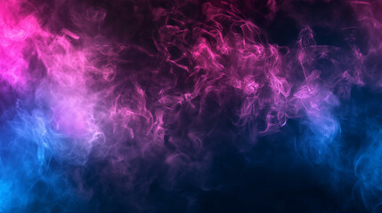 Fototapeta na wymiar Mysterious Evil Glow: Pink indigo blue Ashes in Swirling Smoke