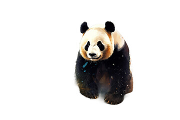 watercolor Big panda artwork style d